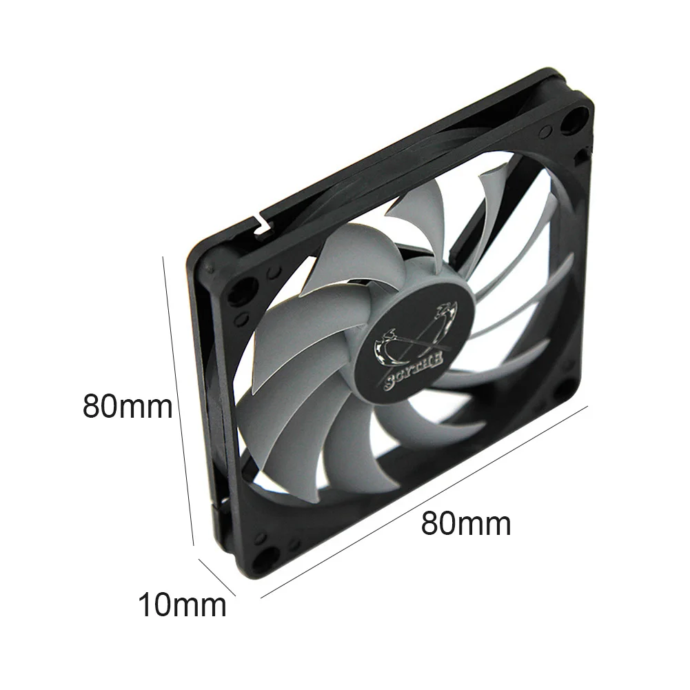 

Gentle Typhoon Ultra-thin 8cm Fan 3000RPM 4PIN PWM Intelligent Speed Control Computer Case Fan 80x80x10mm Sc8010kh12H-P