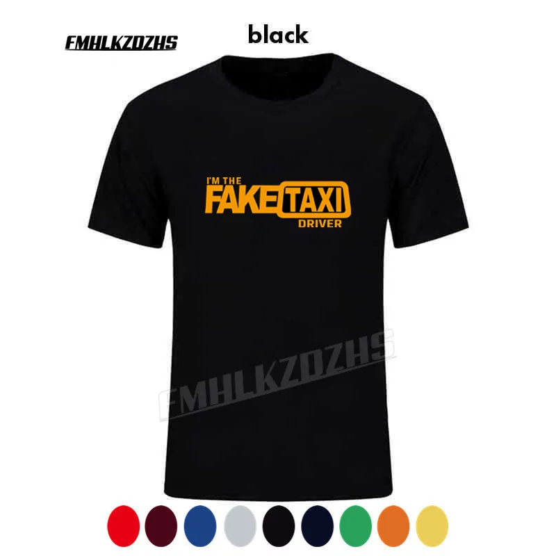 2021 брендовая крутая Мужская футболка поддельная такси обычная солнечный свет 100%