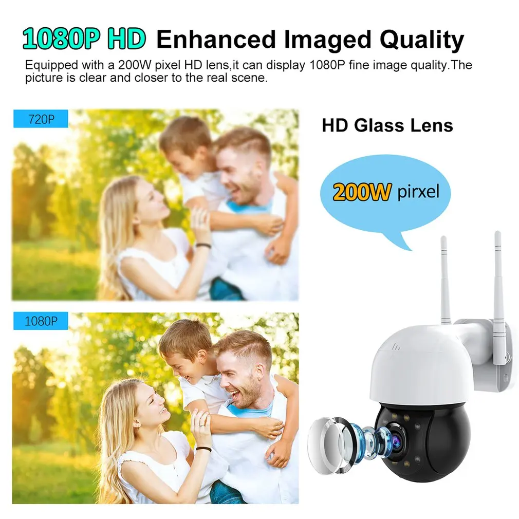 

Wifi Ip Camera 1080p Outdoor Security Camera Ptz 4x Zoom Infrared Night Vision Hemisphere Cctv Camera Two Way Audio