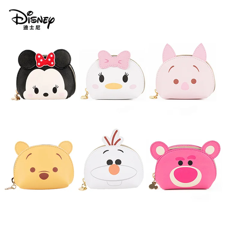 

Кошелек для мелочи из натуральной кожи, с изображением Микки и Минни