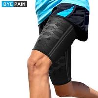 2pcspair thigh hamstring compression sleeve for quad pain relief recoverythigh support protector muscle strain leg guard brace