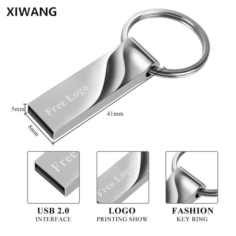 Креативный usb флеш-накопитель 128 Гб 64 Гб металлический ключ-Флешка 32 ГБ флеш-накопитель 16 ГБ 8 ГБ usb флешка 2,0 флеш-карта памяти бесплатный логотип на заказ