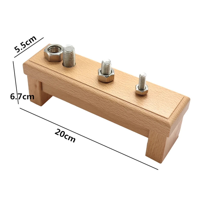 Juguete de madera para atornillar y atornillar, material did&aacute;ctico de atornillar para ni&ntilde;os, juguete de entrenamiento de pr&aacute;ctica de vida-3
