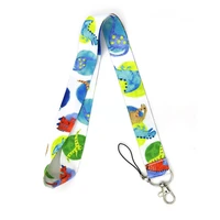 animal dinosaur cartoon cute keychain lanyard for keys id badge holder neck strap necklace hanging rope webbing ribbon kid gifts