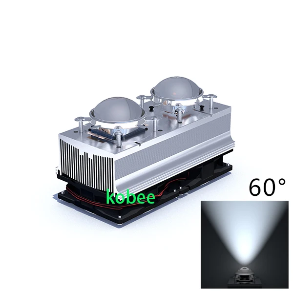 100 Вт 200 светодиодный алюминиевый теплоотвод охлаждающий вентилятор + 60 градусов