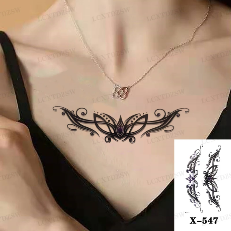 Art Compass Waterproof Temporary Tattoo Stickers Fake Tattoo Edges Body Flash Sailboat  Arm Back Back Tattoos for Girl Women Men
