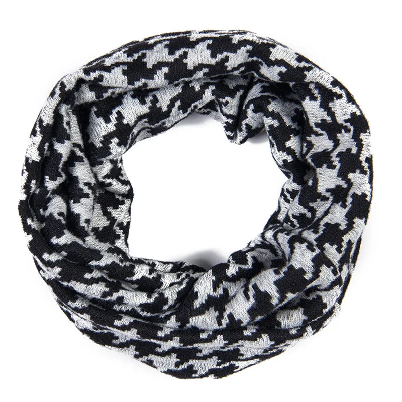 Houndstooth 2 Кашемировый Детский шарф с одной петлей, шарфы для малышей, цветочный Леопардовый принт, шарф для девочек, детские шарфы в горошек, детский снуд - Цвет: Houndstooth 2