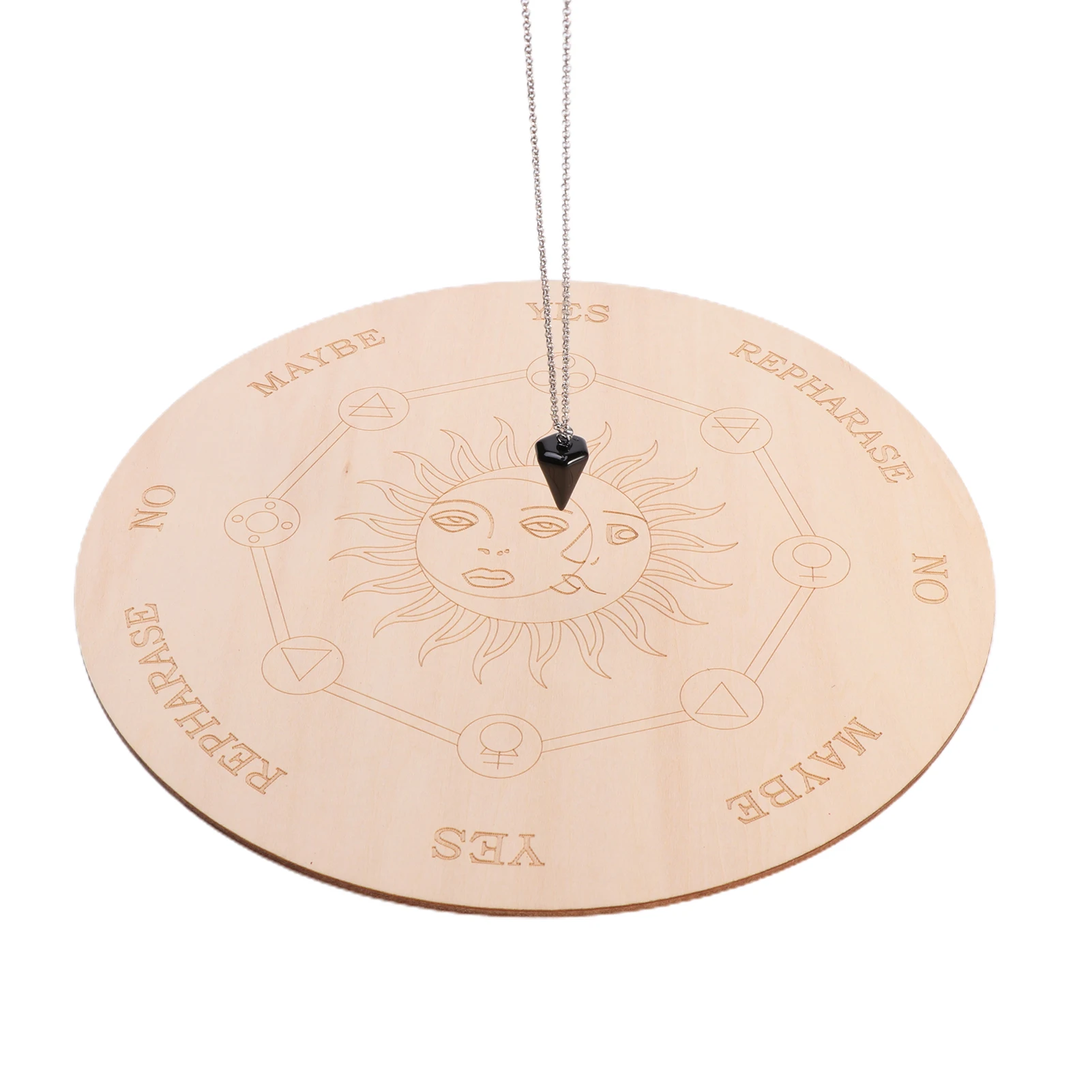 Маятниковая доска Wiccan с изображением гадания звезды солнца хрустальным