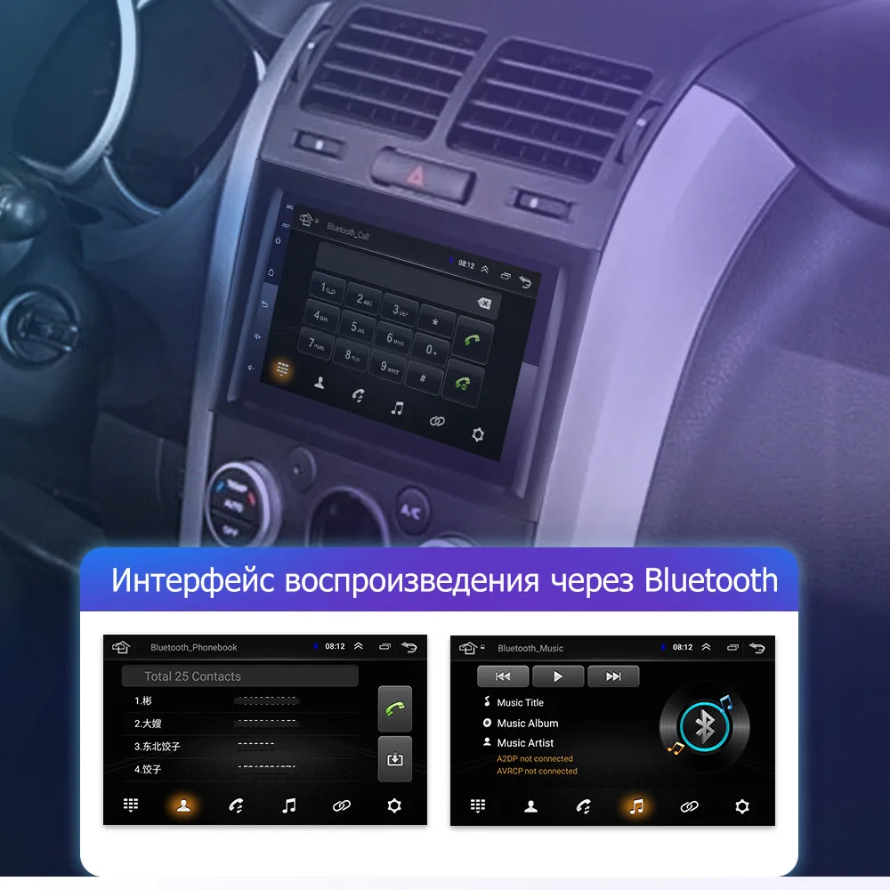 Автомагнитола для Toyota Avensis T25 2002-2008 7 дюймов 4G + 64G Wi-Fi bluetooth android радио мультимедиа