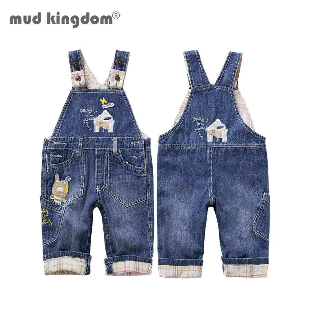 

Mudkingdom Baby Boys Girls Overalls Sheep Embroidery Casual Denim Pants Kids Jumpsuit for Toddler Fashion Spring Autumn Clothes