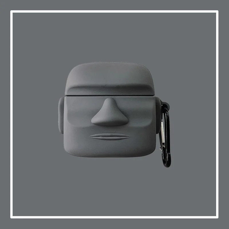 

For AirPods Pro Case 3D Easter Island Stone Statue Man Cartoon Soft Silicone Cases For Apple Airpod Case Cute Cover Funda