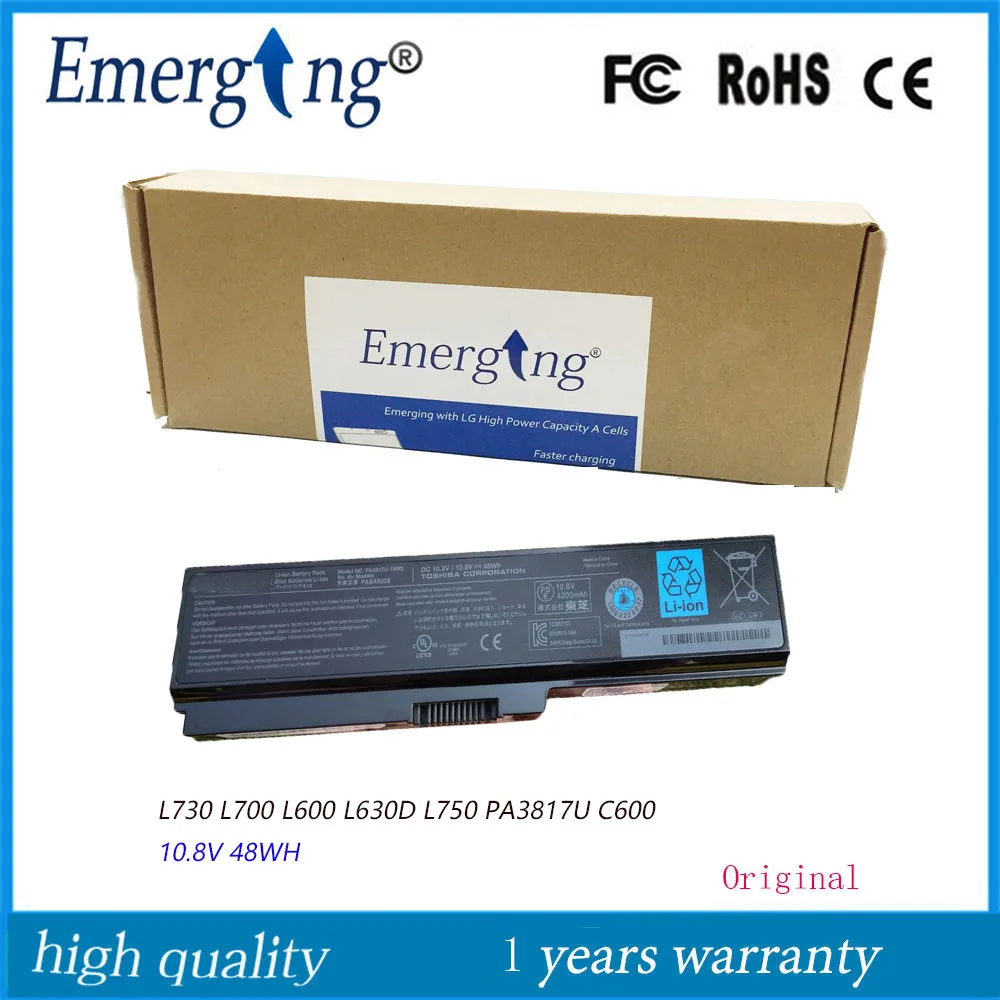 

10.8v New Origianl Laptop Battery for Toshiba C600 L600 L635 L655 L735 L510 M800 m900 A665 P755 PABAS229 PA3817