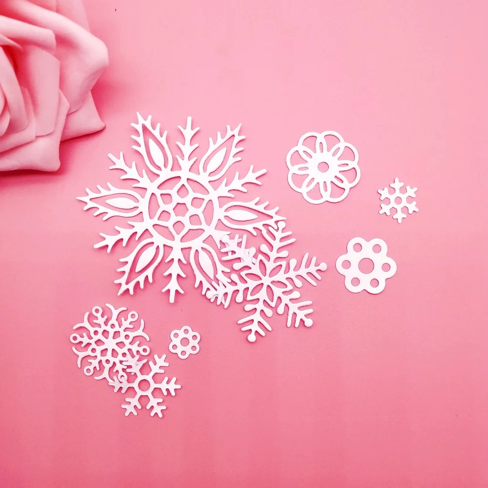 9 шт. 2018 новые рождественские слоистые снежинки цветок трафареты для пресс-формы