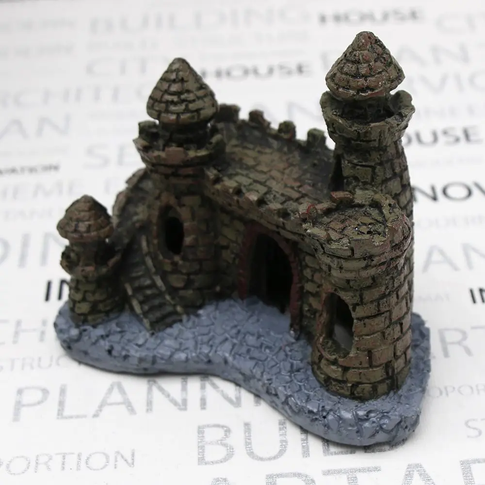 Полимерная демонтажная башня замок украшение для аквариума утопленное модное