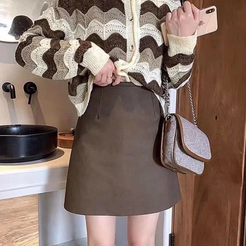 

Skirts Women Solid Daily Slim Harajuku for Office Ladies Summer est Chic Retro All-match Street n Style Mini A-line