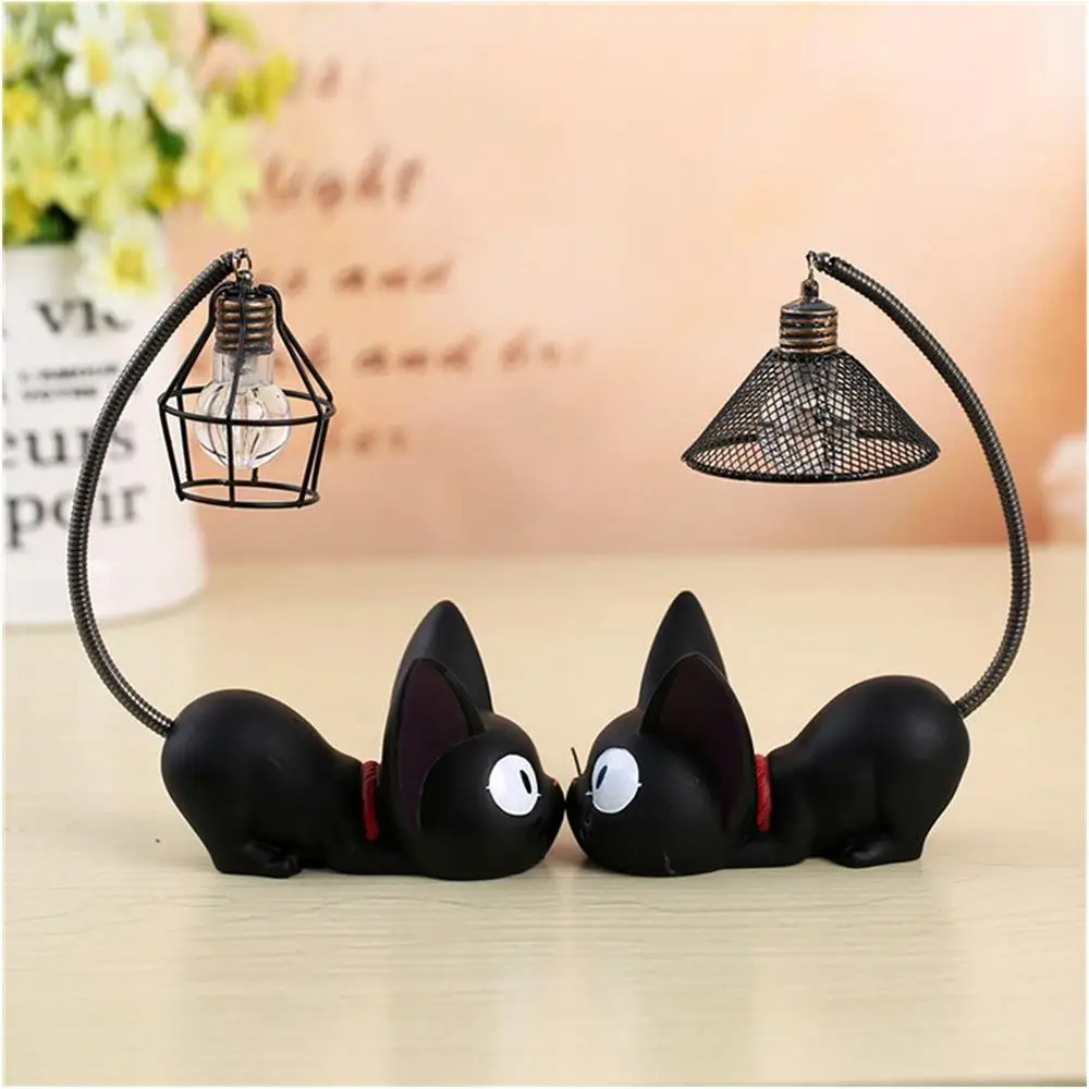 

Творческий смолы светодиодный ночной Светильник милый кот животных Ночной светильник украшение дома Китти Настольная лампа с изображение...