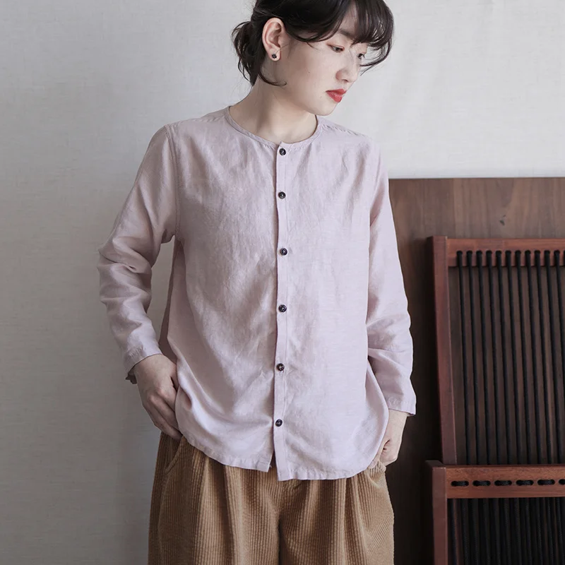 New post -Promotion by Sept 25 simple leisure spring and autumn silk hemp temperament literary artistic 09-140 | Женская одежда