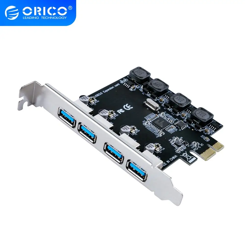 Расширительная карта ORICO 2/4 PCIE на USB3.0 адаптер X1 с поддержкой горячей замены