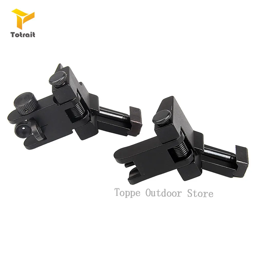 TOtrait 1 Pair Tactical Front and Rear Flip Up 45 Degree Offset Rapid Backup Iron Sight Transition Gun Accessories for Hunting | Спорт и