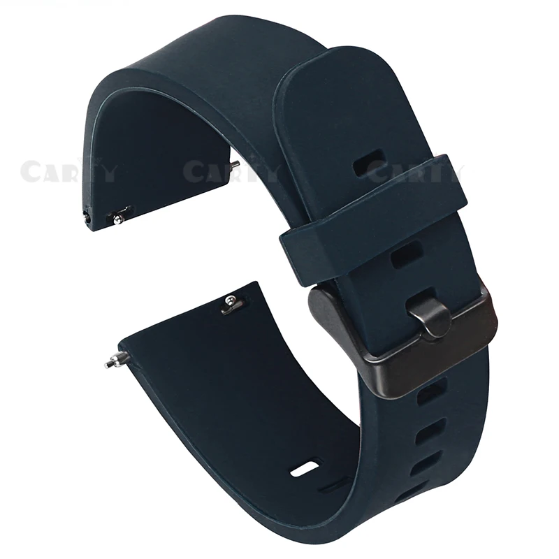 dark bl black buckle Carty силиконовые браслеты для часов быстросъемные ремешки для часов 20 мм 22 мм Мужские и женские мягкие резиновые черные или серебряные пряжки безопасные кольца Хранитель - Цвет ремешка: dark bl black buckle