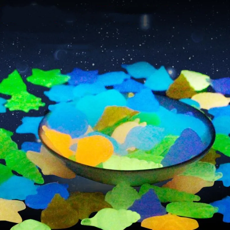 Разноцветные светящиеся камни в форме раковины морской звезды 10/50 шт.