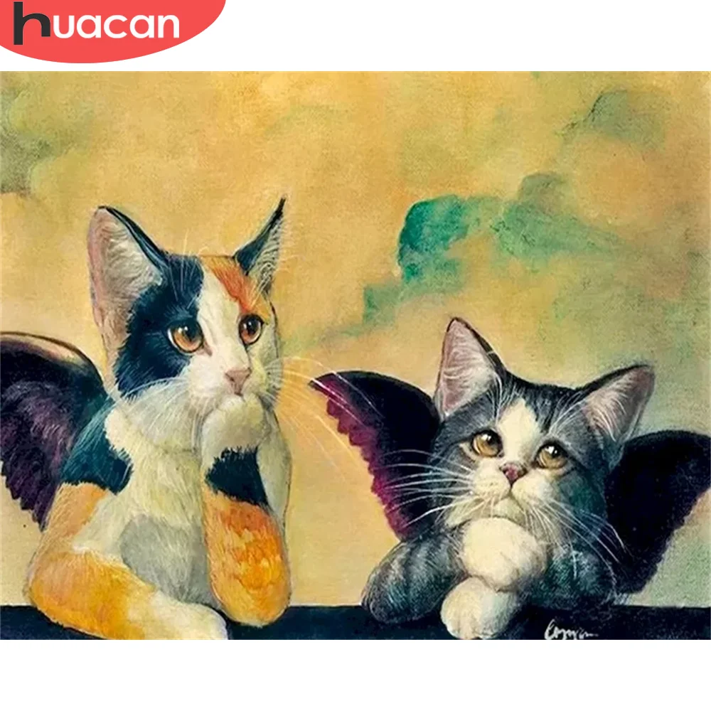 

HUACAN DIY Frame Painting By Numbers Cat Picture On Canvas Drawing Picture By Numbers Animal Children's Room Decor
