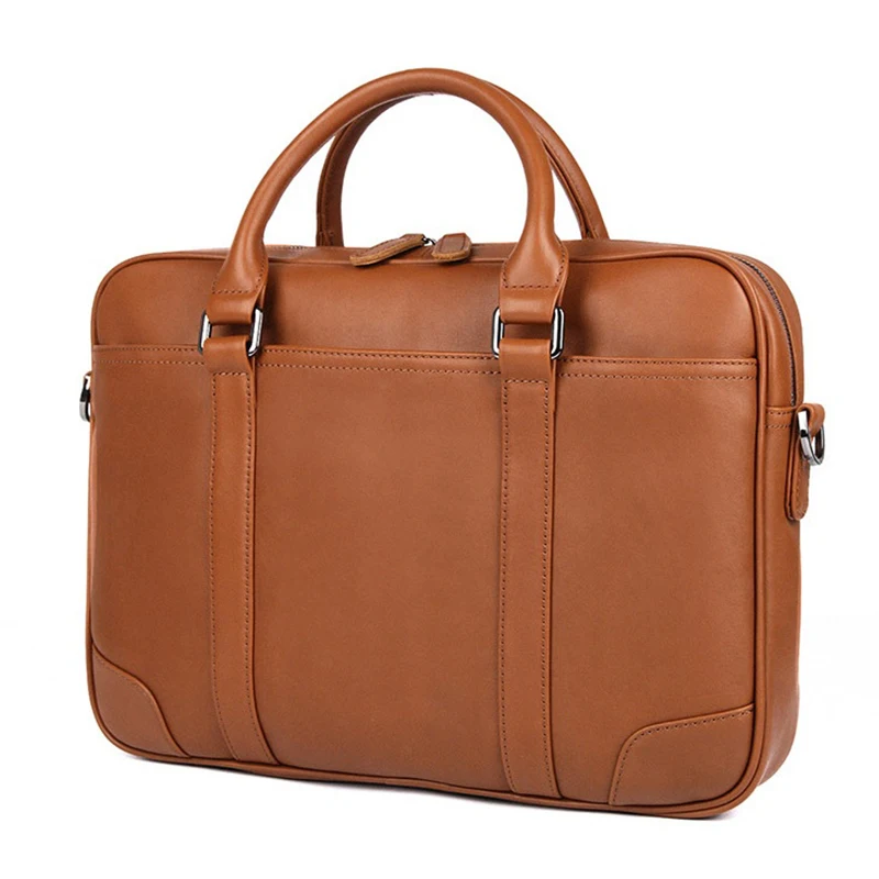 

Luufan High Quality Briefcase Bag 14 inch laptop leather briefcase for men male genuine leather working totes for doctor layer
