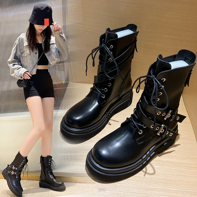 

Children's short boots popular spring and autumn new style single boots British style thick-soled thick-heeled Martin boots