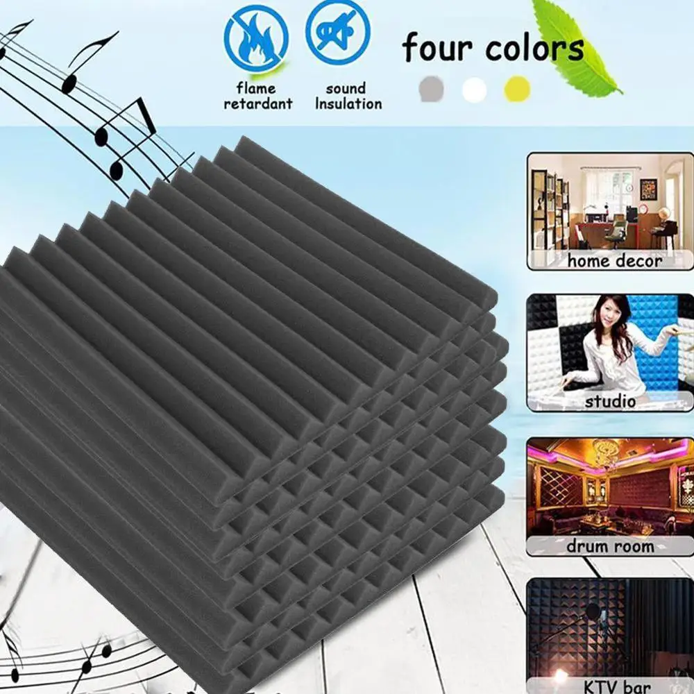 

Soundproofing Acoustic Studio Absorbing Wedge Foam Wall x Panels 12" x For Sound 1" 12" Suitable Tiles Studio L6S3