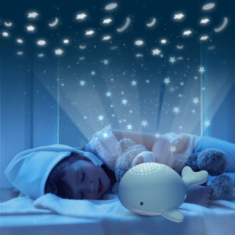 Night Lights for Kid Star Sky Projector Toy Baby Musical Mobile Light USB Charging Bluetooth Remote Control Infant Birthday Gift | Игрушки и