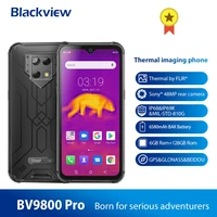 blackview bv9800 pro global first thermal imaging smartphone helio p70 android 9 0 6gb128gb waterproof 6580mah mobile phone