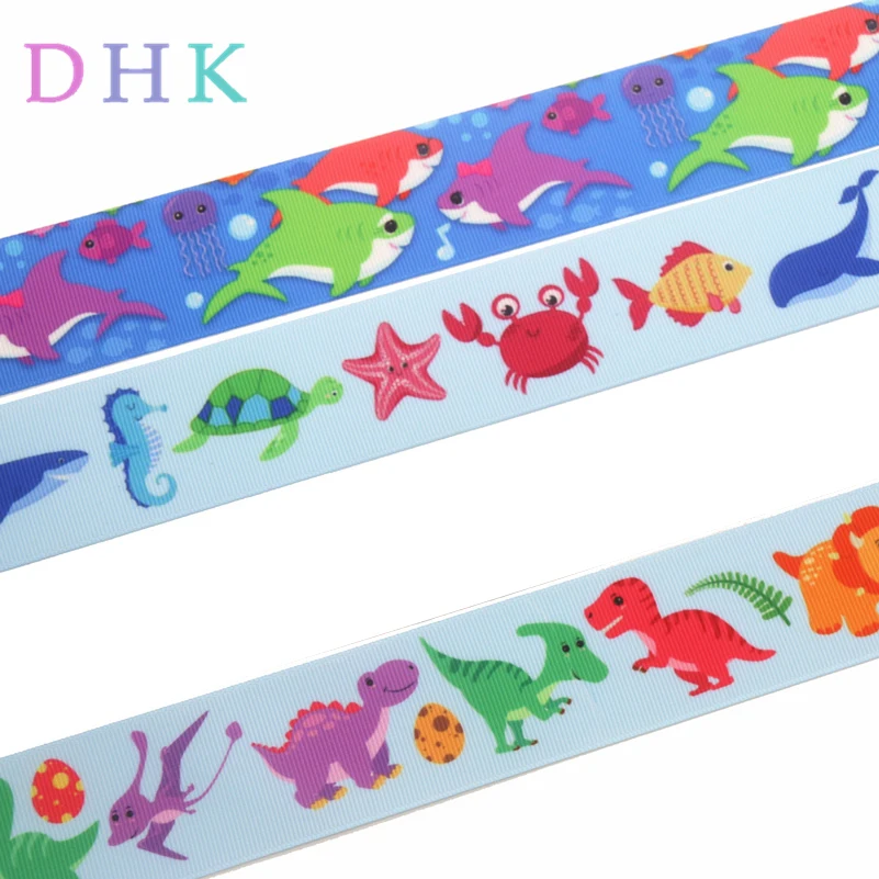 DHK 1 5 'Ƌ ярдов с проектом&quot динозавр &quotgrosgrain ленточный аксессуар hairbow головные