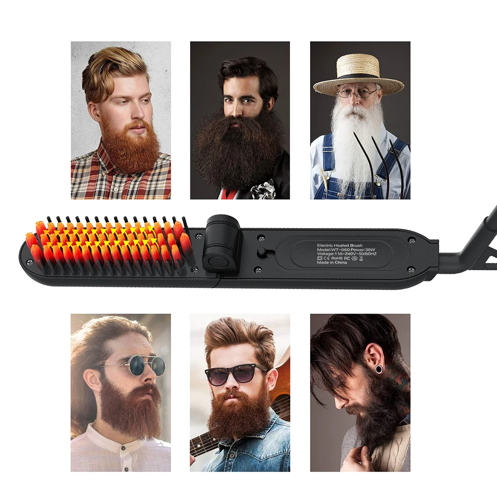 

Beard Straightener Brush Men Beard Comb Hair Iron Straightening Comb Multifunctional Hair Brush Professional Hair Straightener