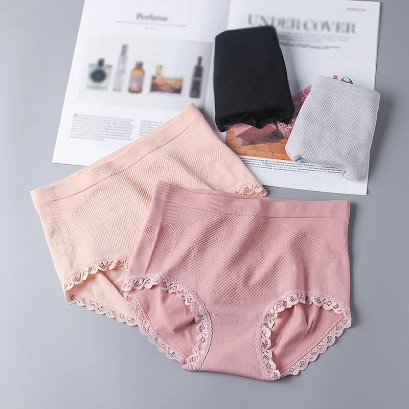 Бесшовные женские трусы с высокой талией модные теплые трусики женское нижнее