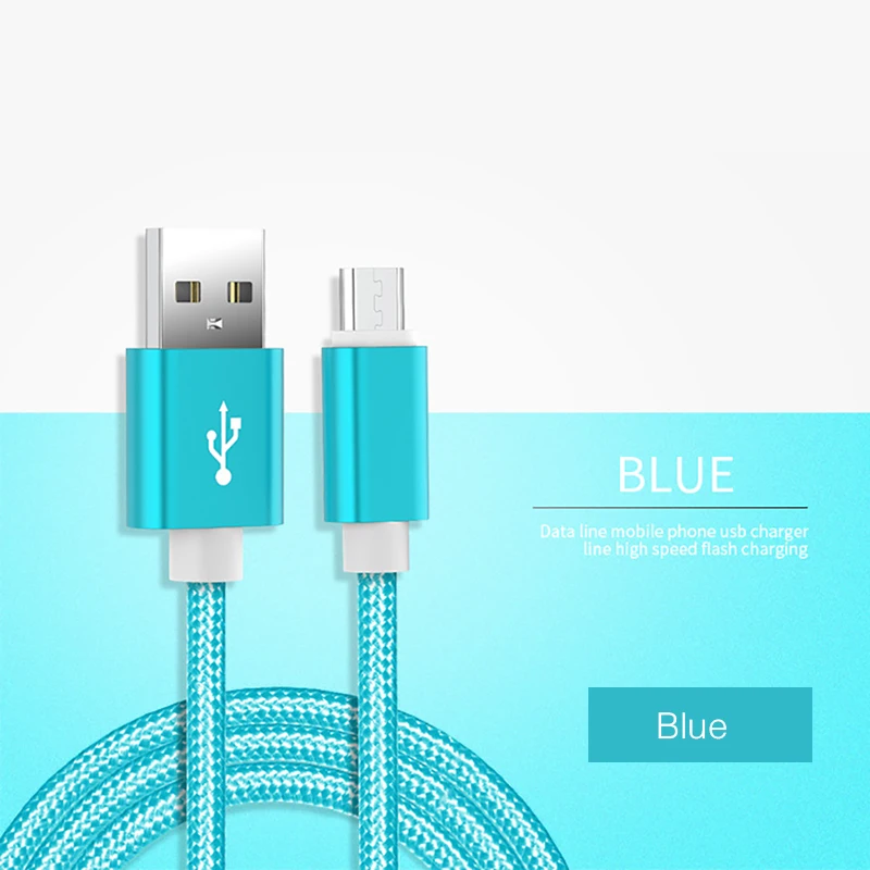 3а USB кабель 3 м Быстрая зарядка нейлон USB синхронизация данных мобильный телефон Android адаптер зарядное устройство кабель для samsung xiaomi redmiCable - Цвет: Blue