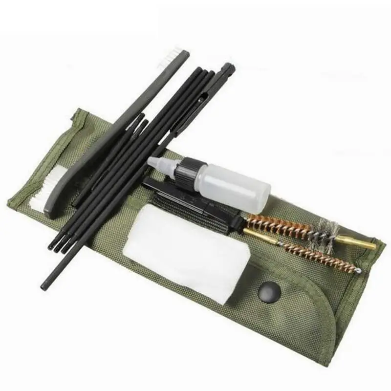 

10Pcs/Set Rifle Cleaning Kit Brushes Rod Nylon Pouch Airsoft Shotgun Cleaner for 223 22LR Hunting Outdoor