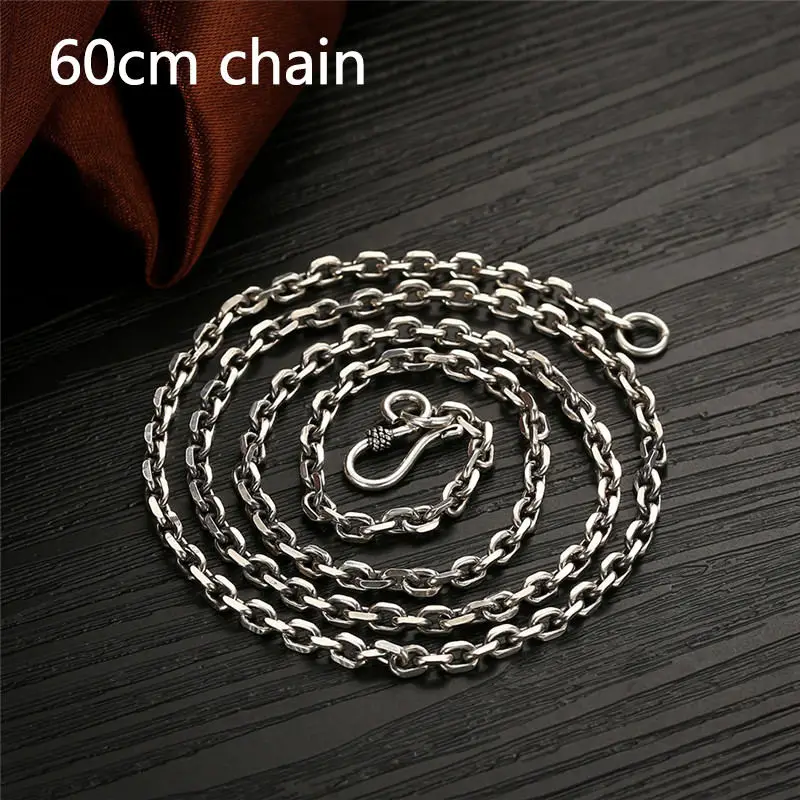 2.8mm 60cm chain V. YA Забавный Туалет и череп кулон 925 пробы серебряные подвески ожерелья для мужчин мужские хип-хоп украшения в стиле рок - Окраска металла: 2.8mm 60cm chain