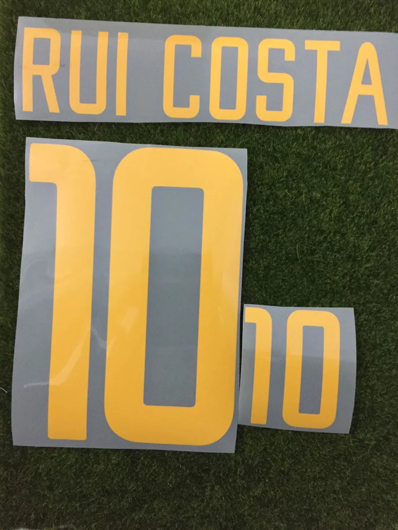 

2002 Portugal #10 Rui Costa #9 Pauleta #7 FIGO Nameset Customize Any Name Number Heat Transfer Soccer Patch