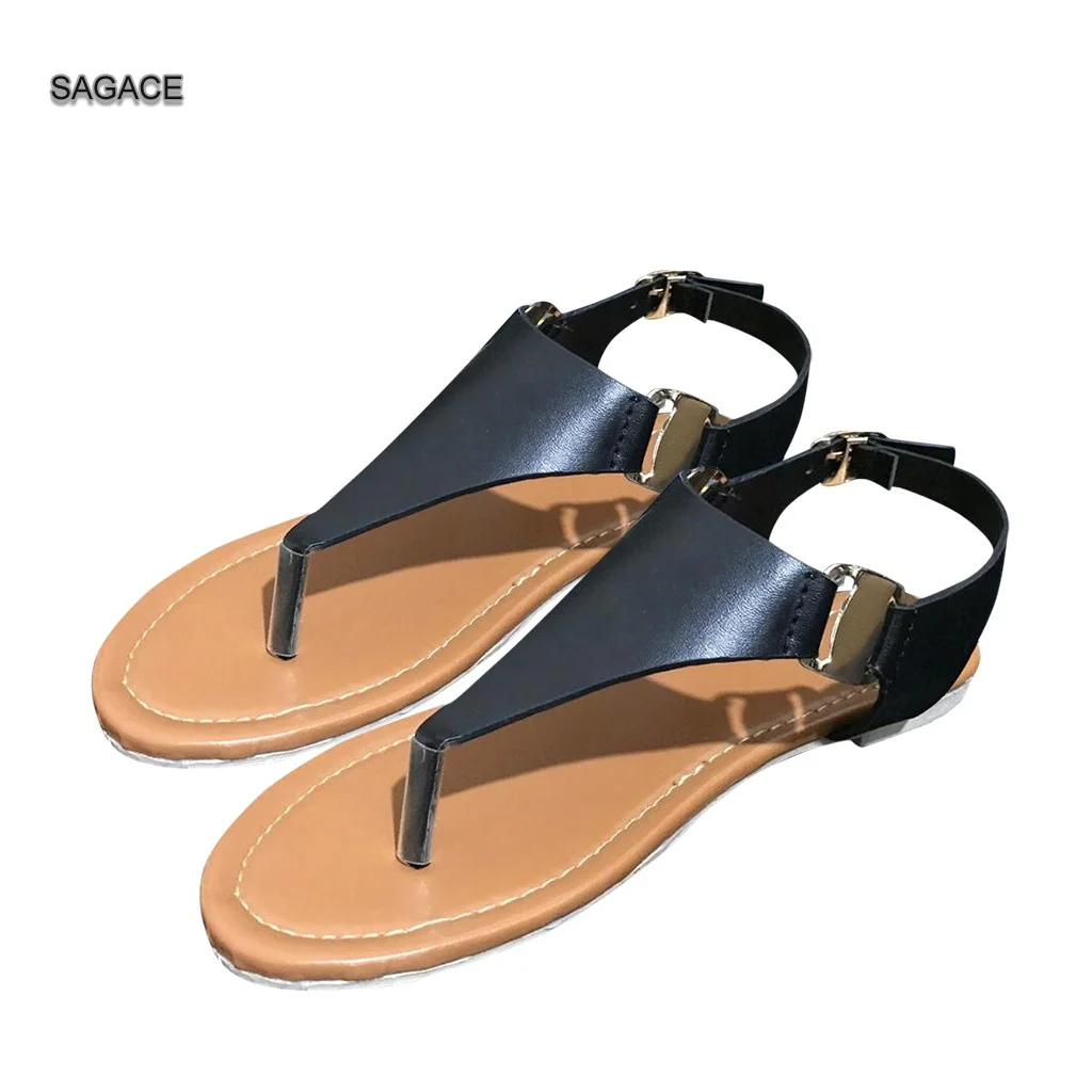 

Сандалии SAGACE женские с открытым носком, летние шлепанцы, ремешок на щиколотке, плоская подошва, повседневная обувь, женская пляжная обувь 2020