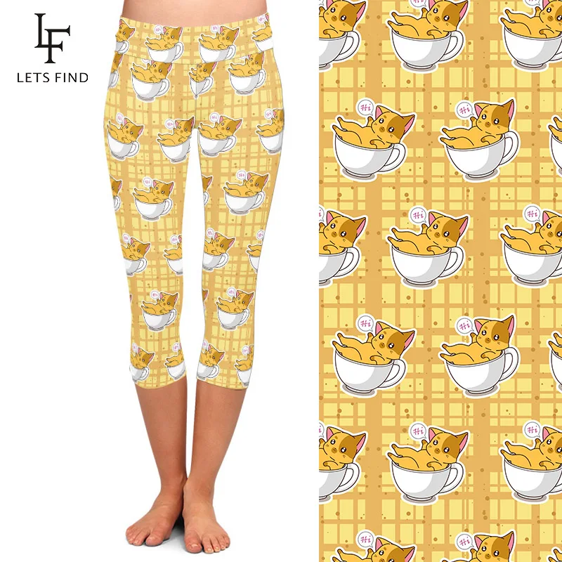 LETSFIND 2020 новые летние женские милые чулки с принтом кошачьего в чашке для детей