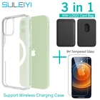 Магнитный чехол для iPhone 12 Magsafe, футляр для карт для iPhone 12 Pro Max, прозрачный акриловый мини-чехол с поддержкой беспроводной зарядки