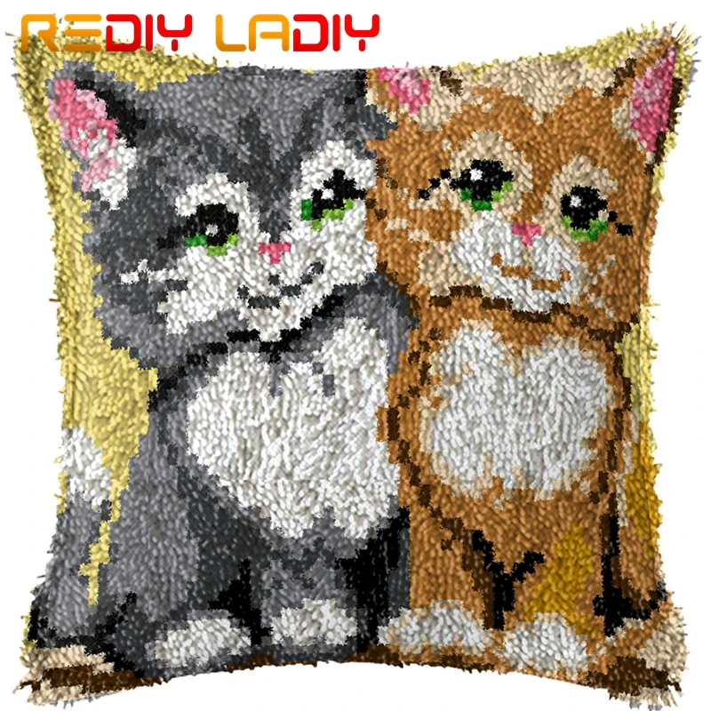 Набор крючков с защелкой сделай свою собственную подушку два котята акриловая пряжа чехол для подушки набор