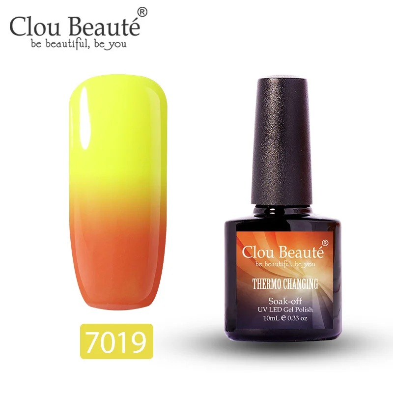 7019 Clou Beaute гель-лак, меняющий цвет в зависимости от температуры, гибридный УФ-лак для ногтей, стойкий, растворимый гель, 10 мл - Цвет: 7019