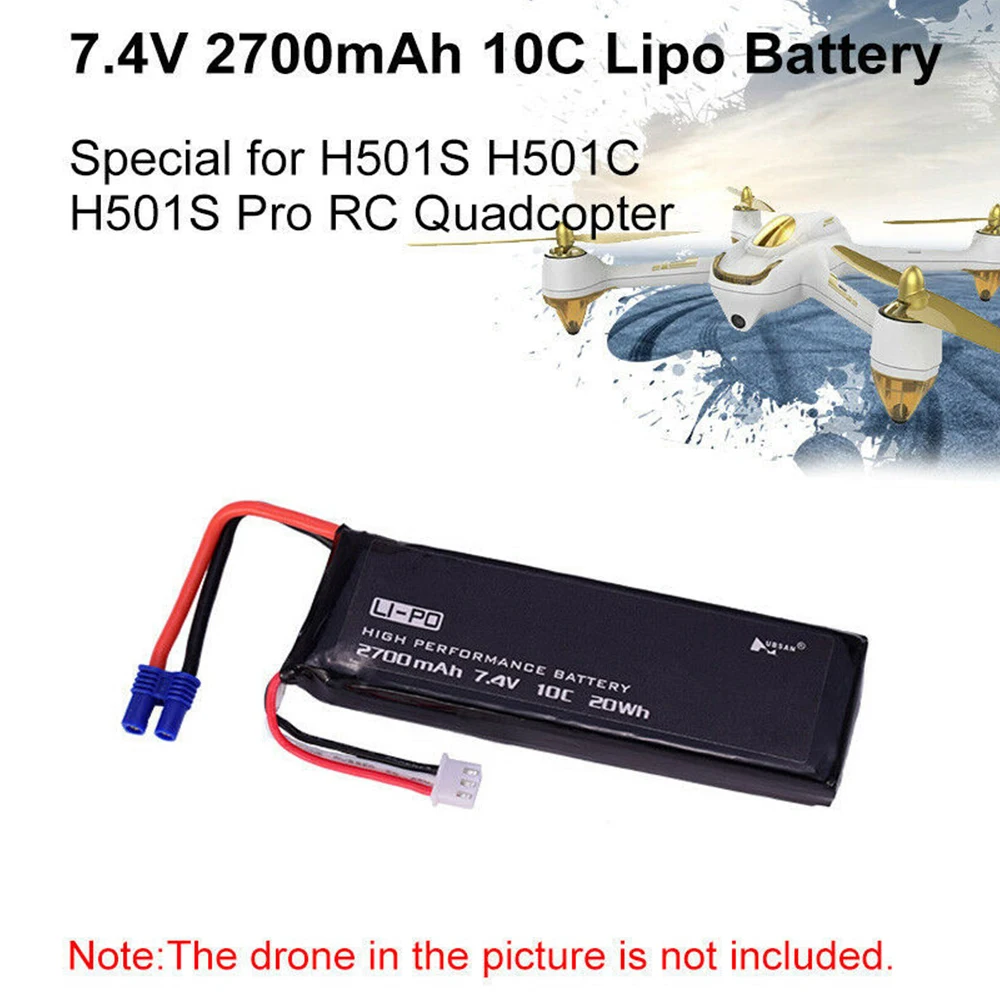 7 4 В 2700 мАч 10C Оригинальный аккумулятор для Hubsan H501S H501A H501M H501C X4 RC Quadcopter запасные
