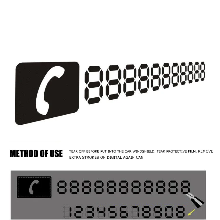 

Car Sticker Reflective Temporary Parking Truck Sticker Mobile Car Parking Supplies Plate Number Card Sticker 29* 3.5cm
