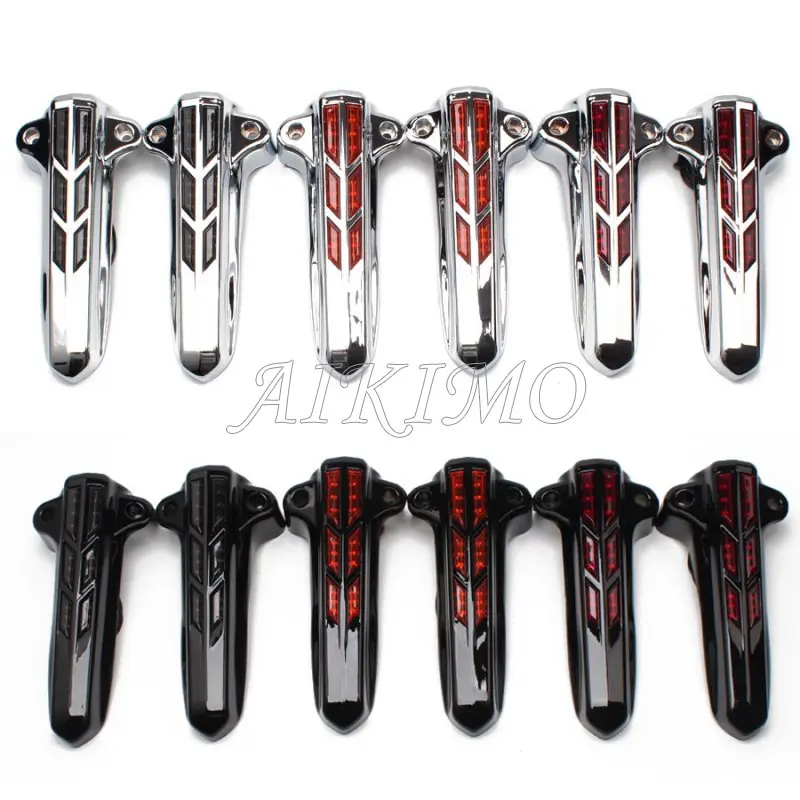 

Motorcycle 6colors Red Light Front Lower Fork Cover Lower Leg Slider Covers Fits For Harley Touring FLHT FLHX FLHR 2014-up