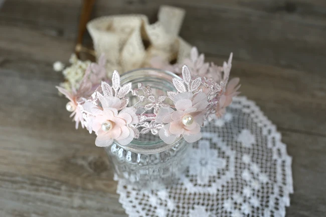 Korea Lace Flower Crown Head Band Hair Accessories lovely embroidery Headband for Grils Bow Princess | Детская одежда и обувь