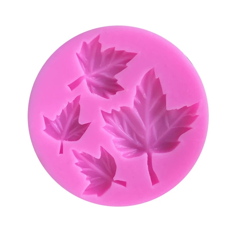 

4 Holes Maple Leaf Mold Silicone Fondant Moulds Soap Cupcake Jelly Candy Chocolate Sugarcraft Cake Decoration Baking Tool