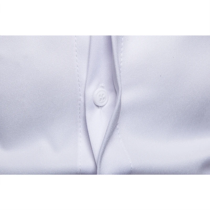 Рубашка мужская однотонная с воротником-стойкой и длинными рукавами | Мужская