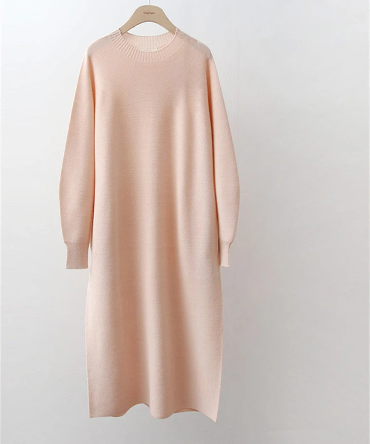 Женское вязаное прямое платье-свитер Mozuleva однотонное Повседневное платье до